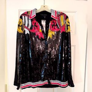 VICI Eliza Sequin Button Down Top